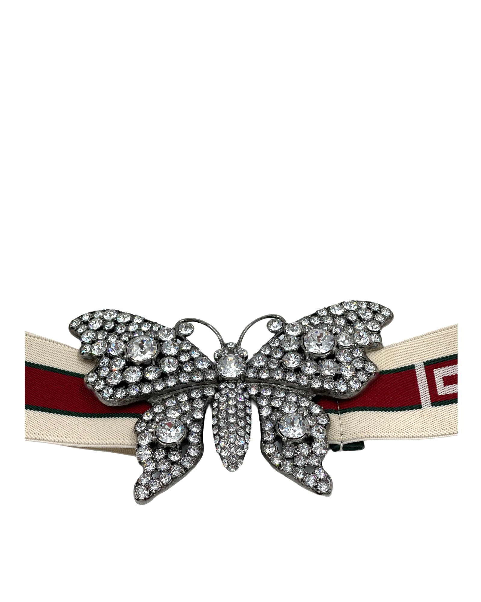 Gucci Embellished Butterfly Belt In Beige
