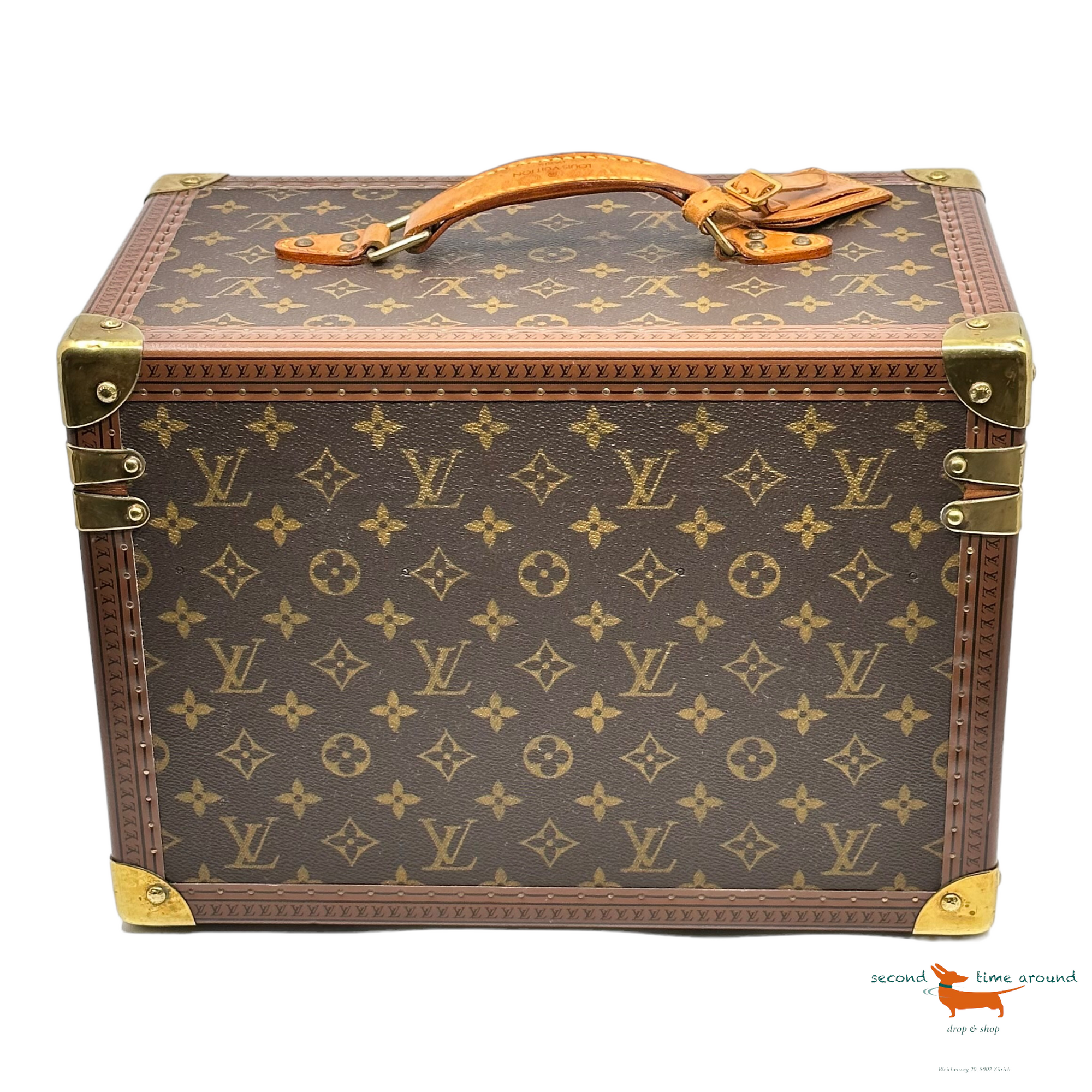 Louis Vuitton Beauty Case Monogram Canvas, Leder, goldfarbenes Metall