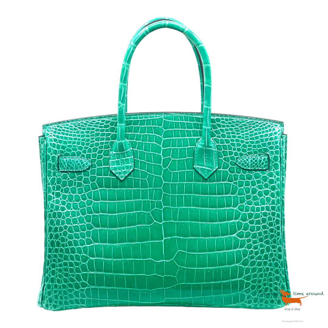 Hermes Birkin 30 Vert Jade Porosus Crocodile Limited Edition Bag
