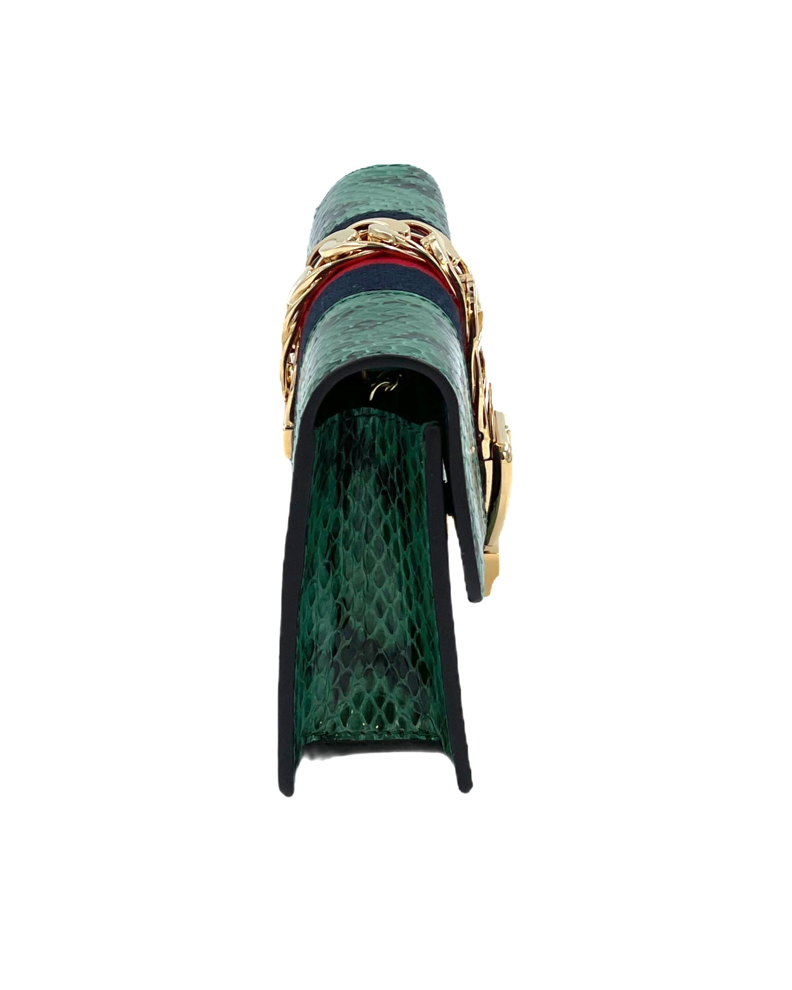 Gucci Sylvie Mini Green Python Shoulder Bag