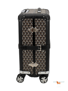 Goyard Black Goyardine Canvas and Leather Bourget Trolley