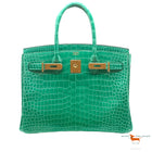 Hermes Birkin 30 Vert Jade Porosus Crocodile Limited Edition Bag