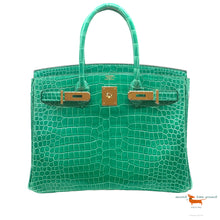 Hermes Birkin 30 Vert Jade Porosus Crocodile Limited Edition Bag