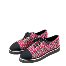 Chanel Sneakers Damen Rosa Schwarz Tweed