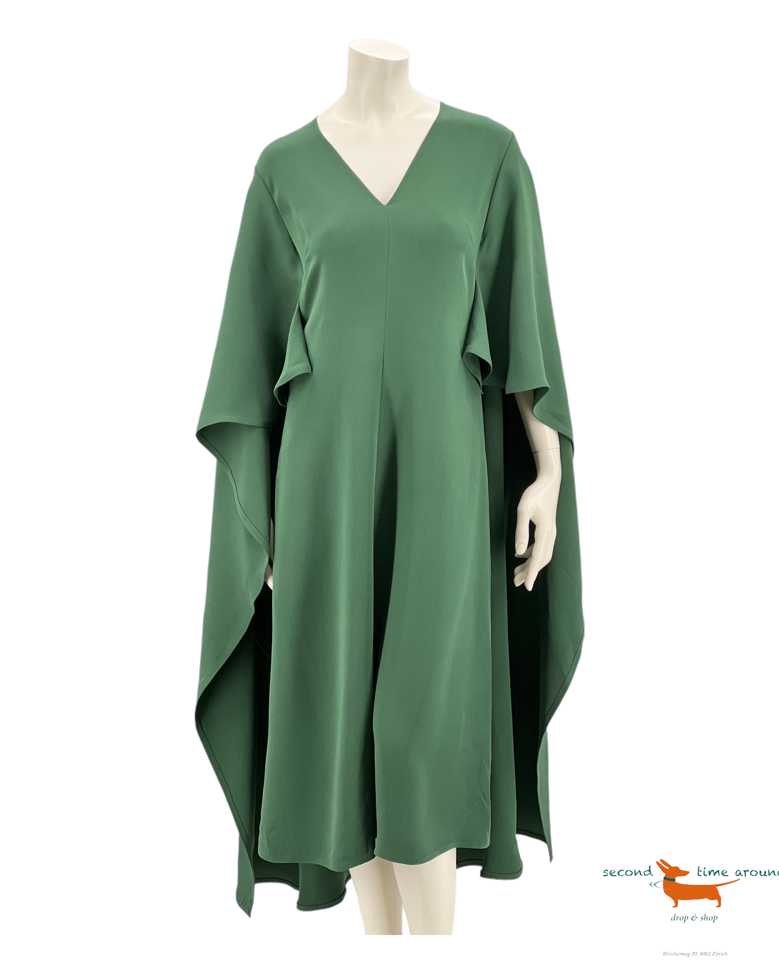 Valentino Cady Couture Midi Cape Dress