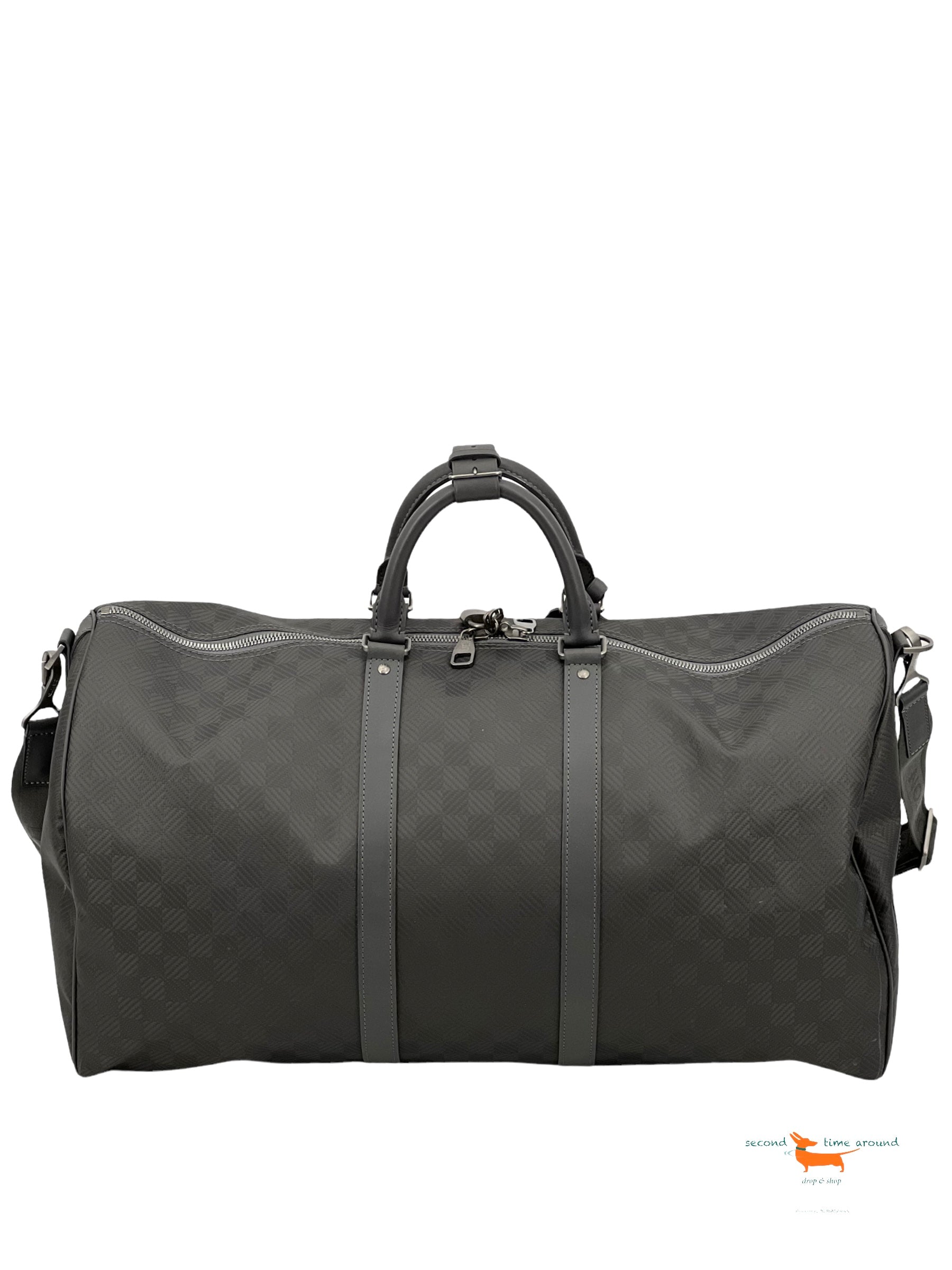 Louis Vuitton Damier Keepall  Bandouliere 55 Carbon Bag