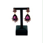 Oscar de la Renta amethyst rhinestone earrings made in USA