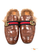 Gucci Cuir Color Crocodile Princetown Slipper