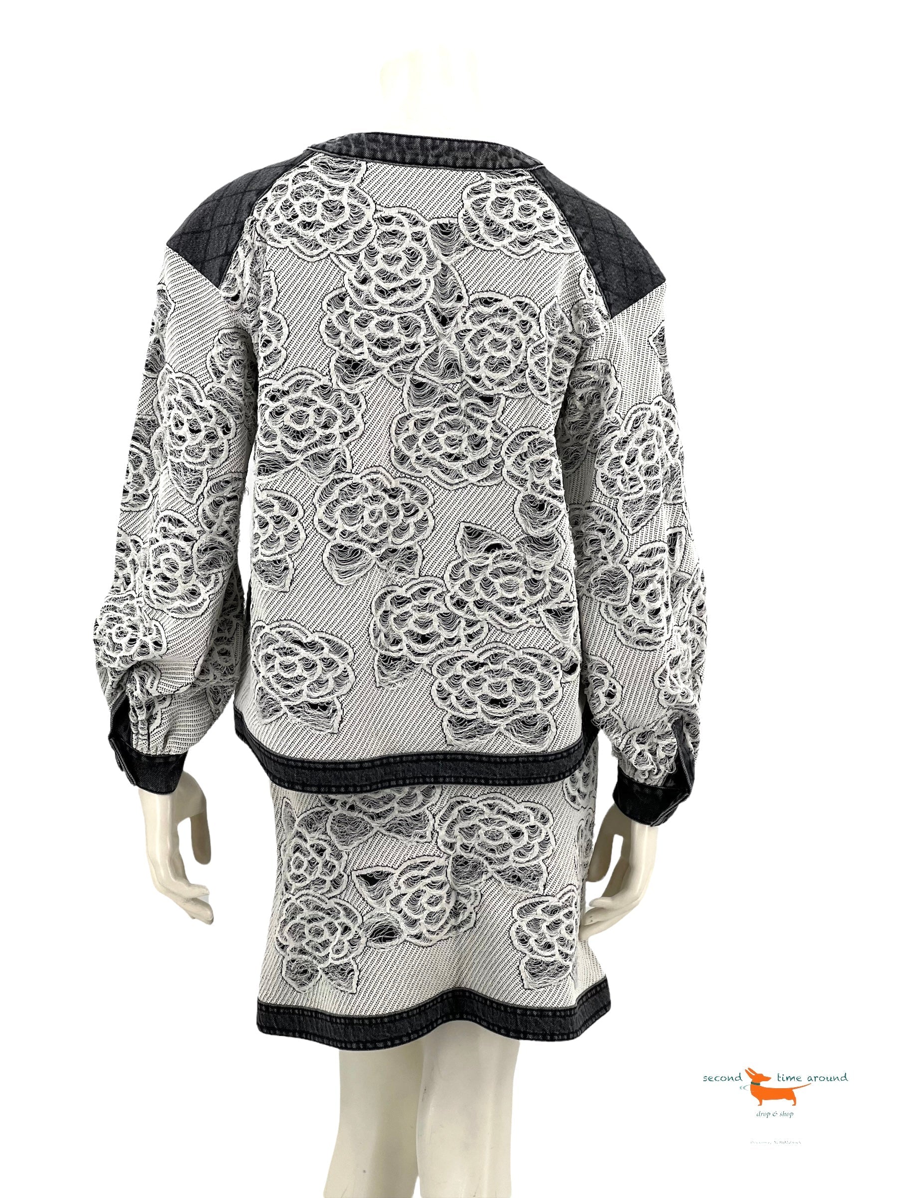 Chanel White Black  Denim Costume