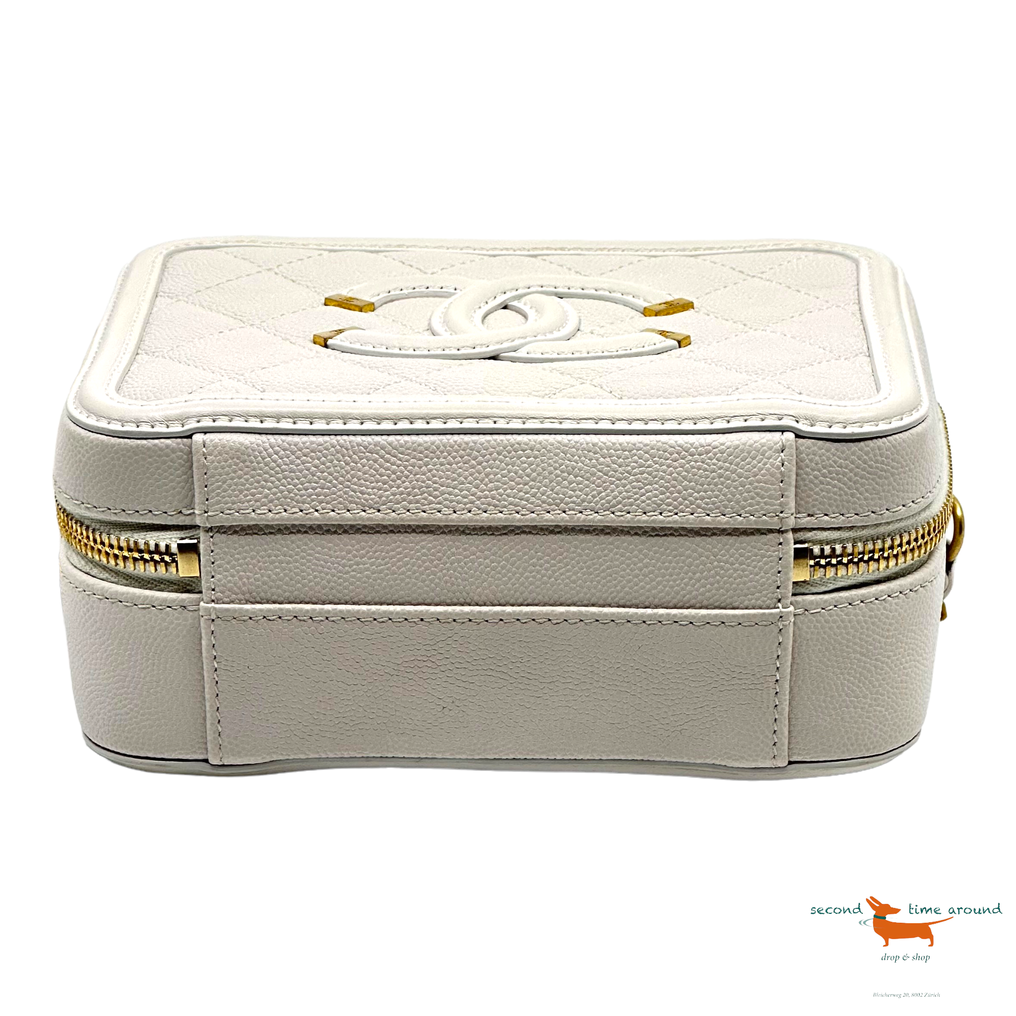 Chanel Quilted Caviar Leather Small Filigree Vanity Casa Bag