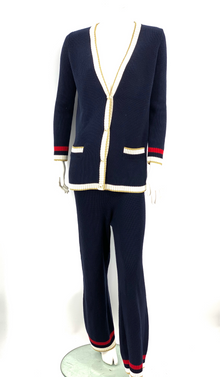 Gucci straight-leg knit trousers in a cotton blend with stripes
