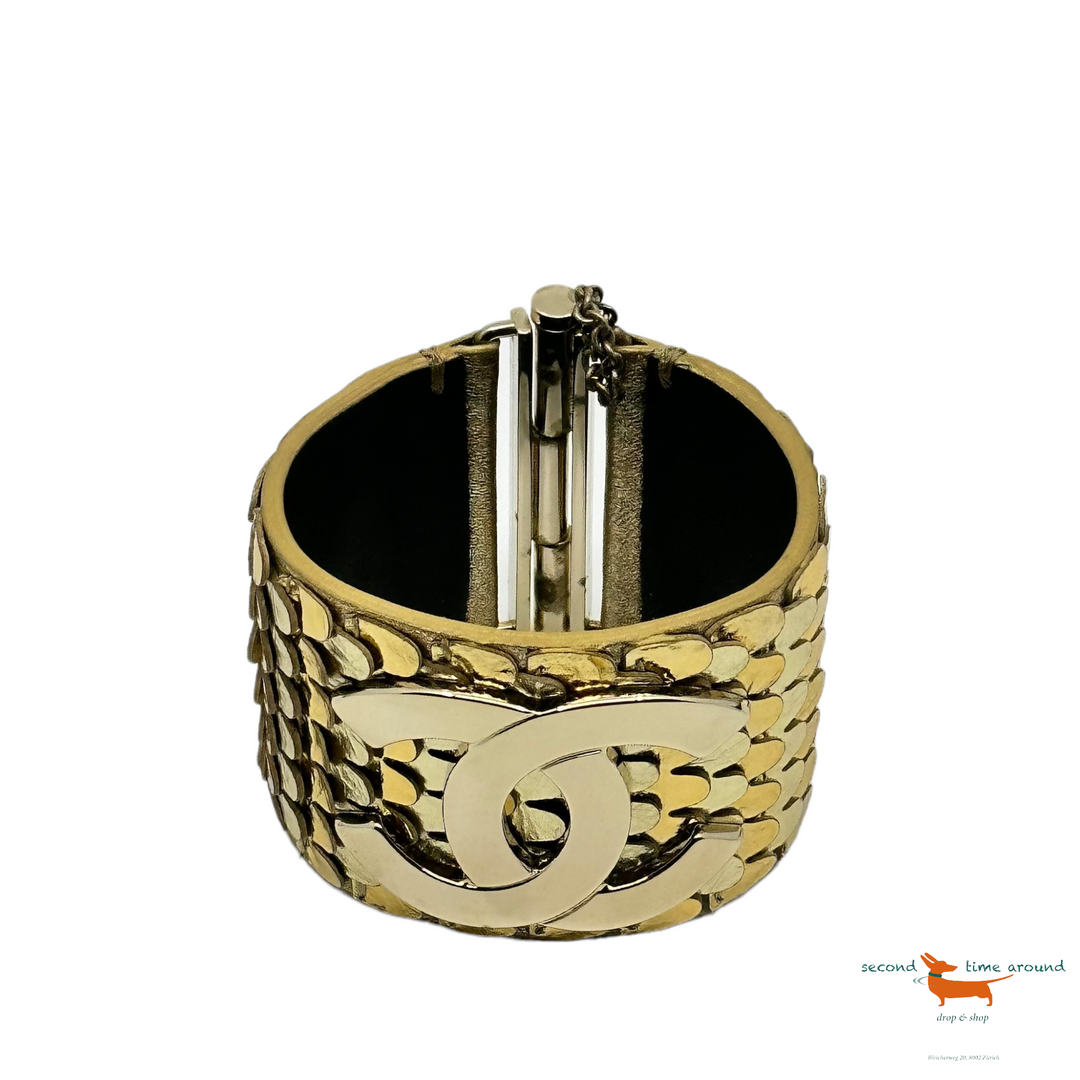 Chanel Gold CC Warrior Bracelet