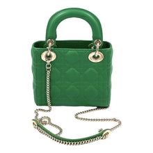 Christian Dior Green Cannage Lambskin Leather Mini Lady Dior Bag
